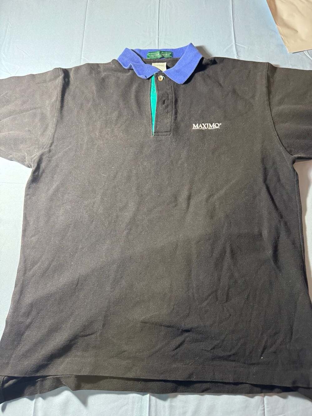Vintage Outer Banks Maximo PSD Black Polo Shirt Size Large
